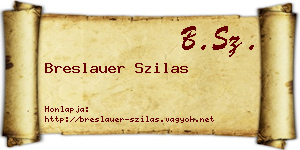 Breslauer Szilas névjegykártya